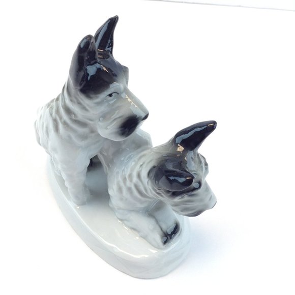 Carl Scheidig Germany Porcelain Scottish Terrier Scottie Schnauzer Dogs - Picture 16 of 16